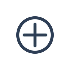 Obraz premium Plus Sign inside Circle Icon vector flat Style