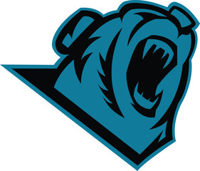 Bear Logo design, Furious bear sport vector logo concept isolated on white background. Modern predator professional team badge design. Premium quality wild animal t-shirt tee print illustration