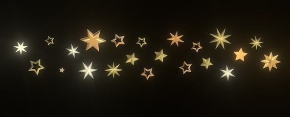 XMAS Glossy 3D Christmas star icon. Design element for holidays. -