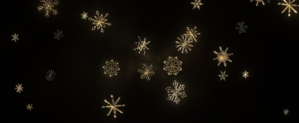 Snowflakes - Winter christmas sky with falling snow