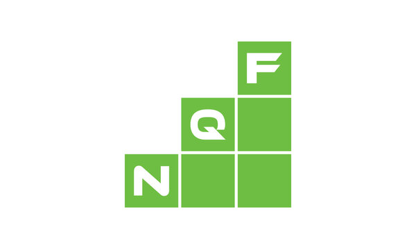 NQF initial letter financial logo design vector template. economics, growth, meter, range,  profit, loan, graph, finance, benefits, economic, increase, arrow up, grade, grew up, topper, company, scale