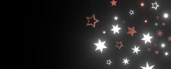 Falling Holiday Astral Radiance: Magnificent 3D Illustration of Descending Stellar Illumination for Christmas