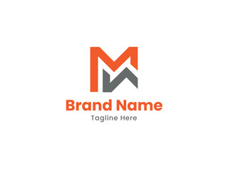 Initial letters MN logo icon. NM letter logo design vector with orange and gray colors. MN Letter Logo Design. 