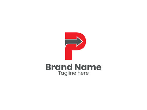 P logo, P letter, Letter P Logo Letter monogram linked arrow logotype creative look vector