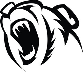 Bear Logo design, Furious bear sport vector logo concept isolated on white background. Modern predator professional team badge design. Premium quality wild animal t-shirt tee print illustration