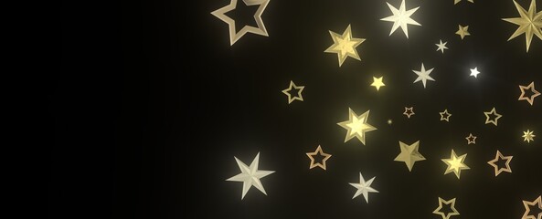 XMAS Stars - stars background, sparkle lights confetti falling. magic shining Flying christmas stars on night