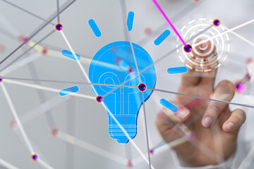 Neural network 3D illustration. Big data and cybersecurity - 3d