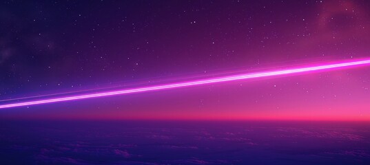 Fototapeta premium a purple neon light that is lit up a dark night sky Generative AI