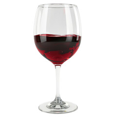 Elegant Glass of Red Wine on Transparent Background, PNG, Concept of Luxury, Dining, and Celebration
