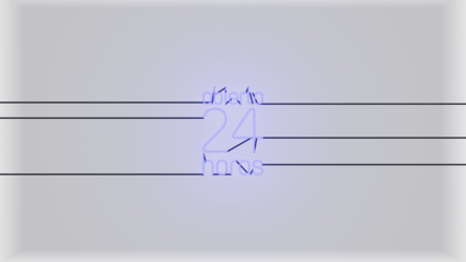 Abierto 24 h neón azul alfa.