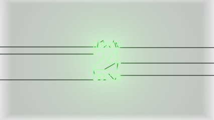 Abierto 24 h neón verde alfa.