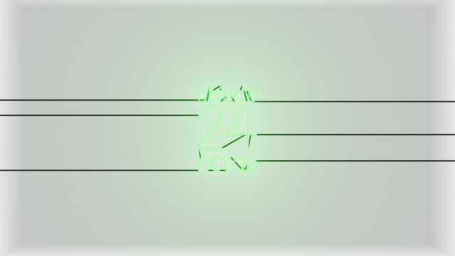 Abierto 24 h neón verde alfa.