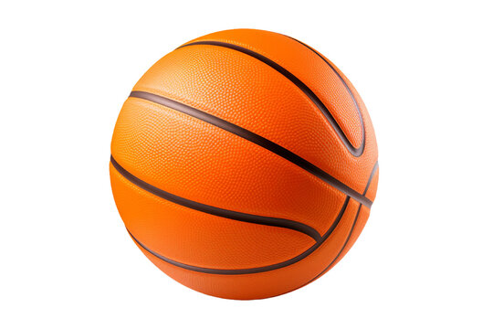 Team sports backgrounds, basketball championship picture and athletics tournament clipart concept with PNG photo of orange ball isolated on transparent background with clipping path cutout