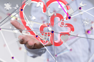 digital medical futuristic interface 3D rendering - 3d