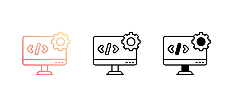 Coding icon design with white background stock illustration