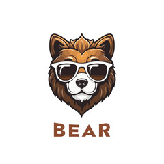 Obraz premium Creative Polar Bear with sun glass Logo Mascot. Esports gaming emblem of Bear, Sports Team emblem, Bear logo.