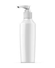 Plastic bottle with pump dispenser mockup, 3d illustration.
