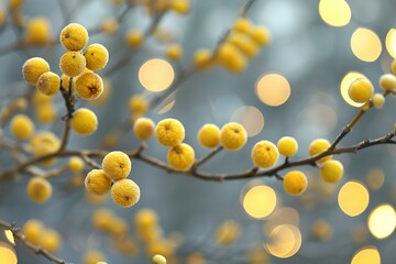 Golden Berries Amidst a Dreamy Bokeh Background