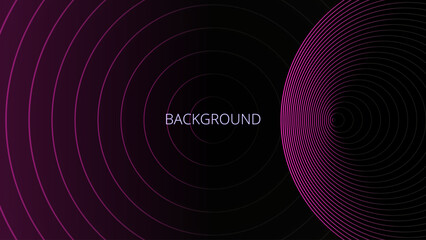 Black abstract background with pink pattern, modern geometric texture, blended lines, gradient circles, space orbit © Irina Shats