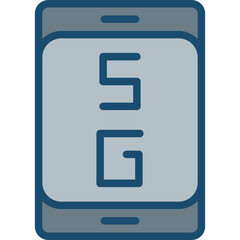 Fototapeta premium 5G Line Grey Filled Icon