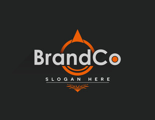 Modern and Versatile Brand' Icon and Slogan Space - Elegant Corporate Design in Orange and Grey