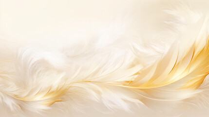background white and gold  feathers, airy design, texture feathers, minimalist, softness,  light,...