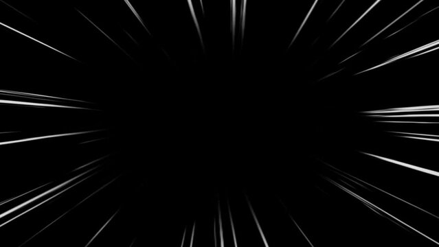 Manga zoom speed line animation. The diagonal speed line moves with the alpha channel. Comic anime action speed line. 4K resolution.
