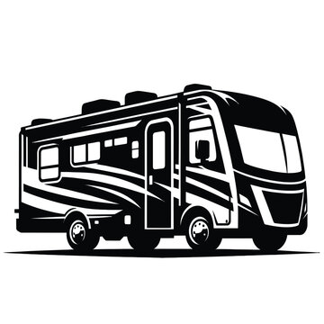 recommend clip art: Modern RV Silhouette