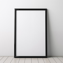 Stylish Black Photo Frame on Solid White