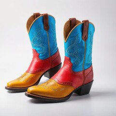 pair of colorful cowboy boots
