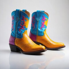 pair of colorful cowboy boots
