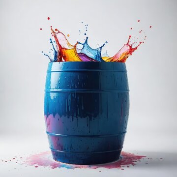 splash ow paint on a barrel
