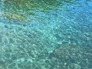 Sea blue water clear surface beautiful seascape.