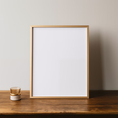 White Picture Frame on Wooden Table - Mini Style Decor