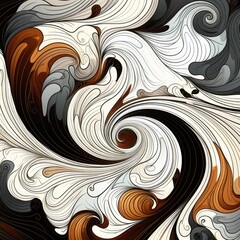 harmonious patterns swirling in an abstract shape