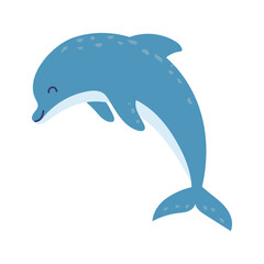 Vector illustration of a cute dolphin