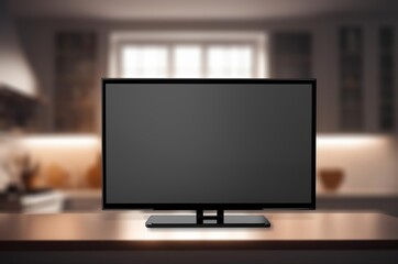 TV Set with blank Screen on interior background
