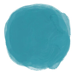 Blue purple watercolor paint round shape with liquid fluid isolated on transparent background for design elements.