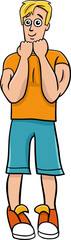 funny cartoon young man or guy comic character