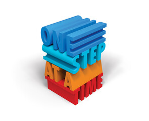 One Step At A Time Block Letters.