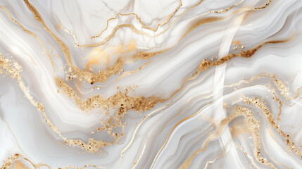 White gold marble texture pattern background with high resolution design, Generative AI - obrazy, fototapety, plakaty