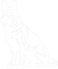 Naklejka premium German Shepherd outline