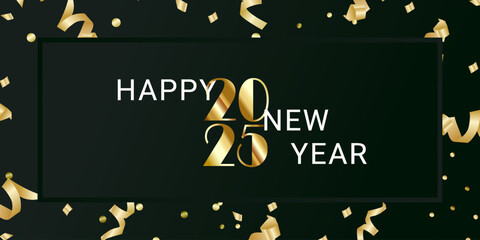 Fototapeta na wymiar 2025 Happy New Year Background Design. Greeting Card, Banner, Poster. Vector Illustration.