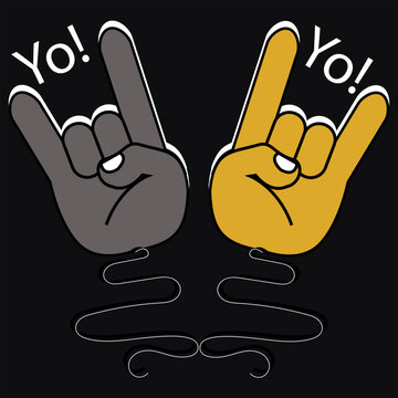 Mans Hand Symbol Hip Hop Yo. Rock N Roll Hand Icon