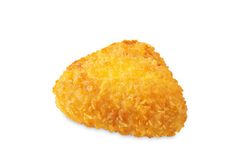 Crispy chicken nuggets on a white isolated background