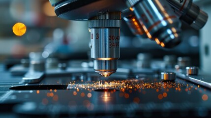 Precision in Action: Exploring Nanotechnology Materials Under a Microscope. Witnessing Cutting-Edge Industrial Technology