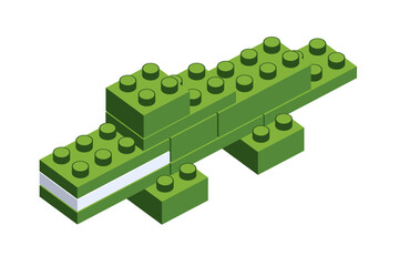 Crocodile made from construction blocks - 752467718