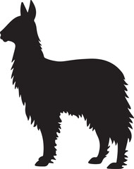 Llama Silhouette Vector Illustration White Background