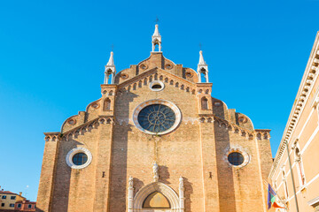 Brick facade of Basilica Santa Maria Gloriosa dei Frari, Venice, Italy - 752468908