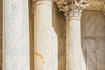 Marble columns at facade of Basilica di San Marco in Venice, Italy - 752469118